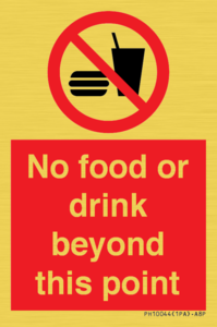 No food or drink beyond this point